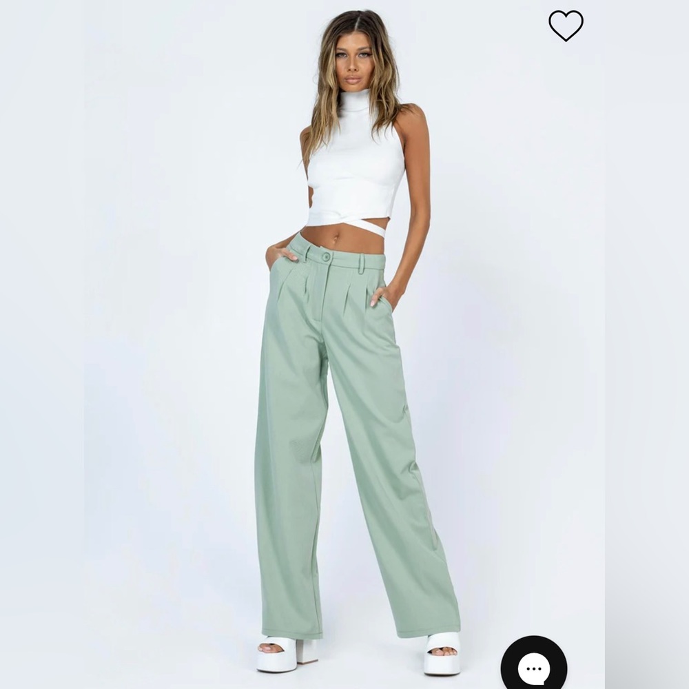 Princess Polly Archer Pants in Green - Size 6